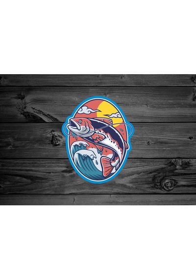 Balık Avı Balıkçılık Sticker - Denizcilik Balık Off Road Araba Oto Motosiklet Karavan Cam Sticker - 00224 12X10 Cm