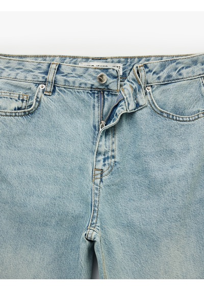 Koton Yüksek Bel Uzun Düz Paça Denim Pantolon - Longer Straight Fit Jean Açık İndigo 6sal40119md Açık İndigo Koton Yüksek Bel Uzun Düz Paça Denim Pantolon - Longer Straight Fit Jean Açık İndigo 6sal40119md Açık İndigo