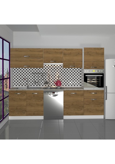 Decoraktiv Elite 280y Ankastre Boy Dolaplı Mdf Hazır Mutfak Dolabı - Tezgah Dahil - Naturel Pera Meşe Decoraktiv Elite 280y Ankastre Boy Dolaplı Mdf Hazır Mutfak Dolabı - Tezgah Dahil - Naturel Pera Meşe