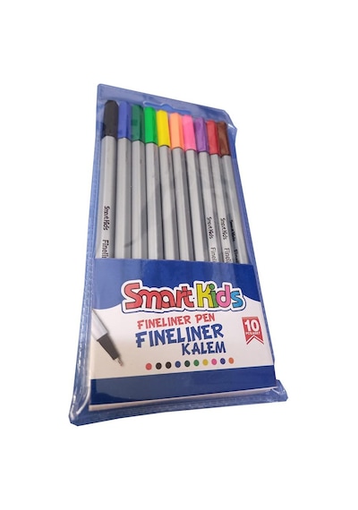 10 Renk Fineliner Kalem 0.4mm İnce Keçe Uçlu Kalem 1 Paket Smart Kids Fineliner Keçe Uçlu Kalem Seti