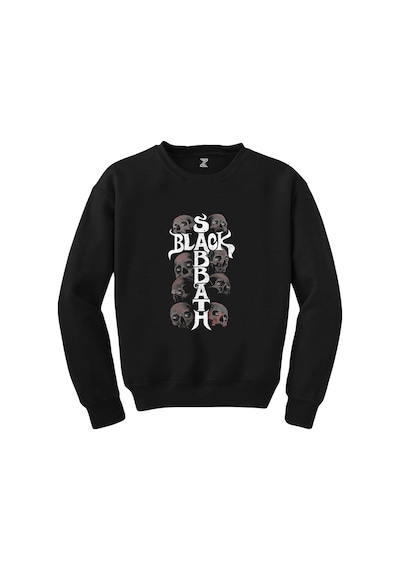 Black Sabbath Skull Siyah Sweatshirt Siyah