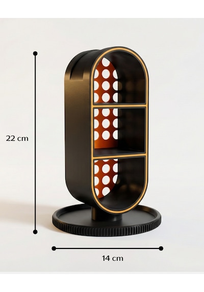 Elana Design Raflı Gamer Kulaklık Standı & Masa Üstü Organizer 1 Adet Mini Figür li - Siyah