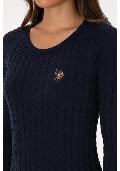 U.S. Polo Assn. Kadın Lacivert Bisiklet Yaka Basic Kazak 50307728-VR033