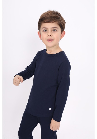 Toontoy Kids Toontoy Kız Çocuk Bisiklet Yaka Uzun Kollu Tişört Lacivert