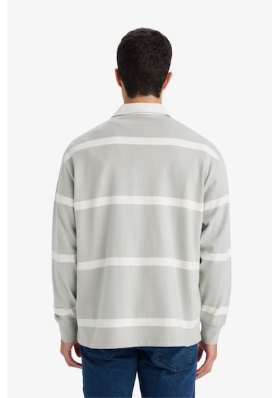 Defacto %100 Pamuk Çizgili Sweatshirt F9832ax26spgn1255 Yeşil-gn1255