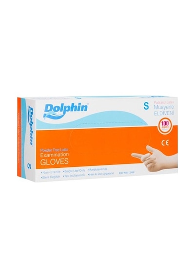 Dolphin Pudrasız Beyaz Lateks Muayene Eldiveni 20 x 100'lü