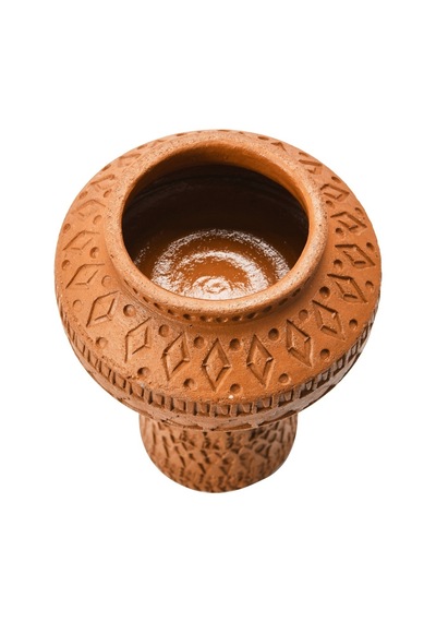 El Yapımı Kabartmalı Terracotta Vazo Büyük Boy Boho Dekoratif Vazo Altın - Siyah