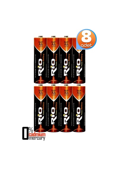 Rio 8li Aa R6p Kalın Kalem Pil Saat Pili Çinko Karbon Pil Zn-c 1.5v
