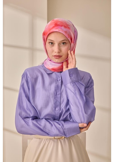 Silk Home Olinda İpek Eşarp 47004-21 Tozpembe, Yavruağzı, Pembe, Mor