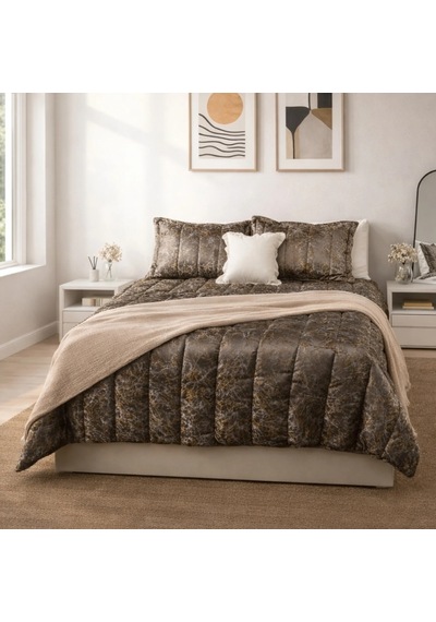 Luna Bueno Glory Dark Brown Çift Kişilik Yatak Örtüsü Çok Renkli