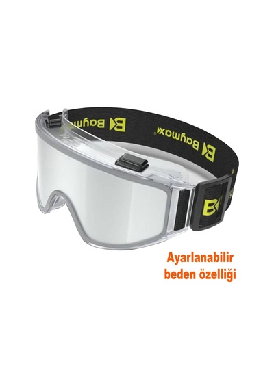 Tr Baymax İş Güvenlik Gözlüğü Antifog Buğulanmaz Koruyucu Gözlük S550 Şeffaf
