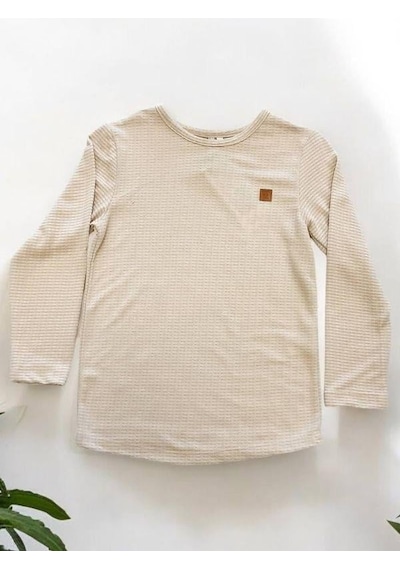 Nanica Kids Erkek Çocuk İnce Yumuşak Dokulu Uzun Kollu T-shirt-14646 Bej