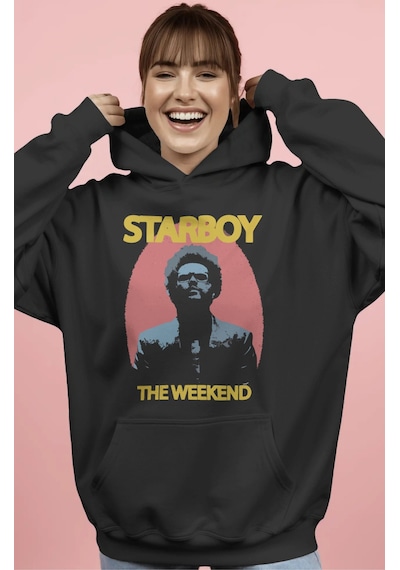 Sevbano Starboy The Weeknd Rapper Şarkıcı Ön Baskılı Unisex Oversize Prem Siyah Sevbano Starboy The Weeknd Rapper Şarkıcı Ön Baskılı Unisex Oversize Prem Siyah