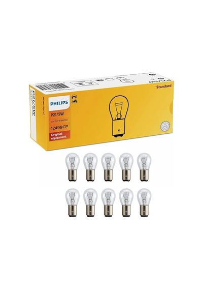 Philips P21/5w 12v Bay15d Stop/park Lambası, 10'lu Paket, 12499cp Açık