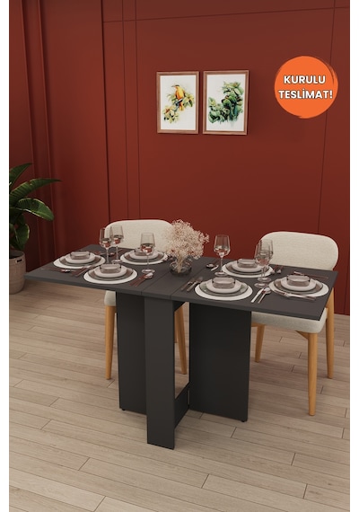 Lüks Katlanır Mutfak Yemek Masası %100 MDF Pratik Çalışma  Masası KM32