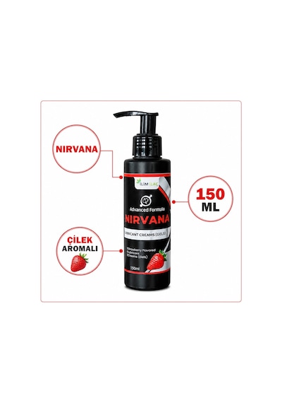 Nirvana Çilek Aromalı Kayganlaştırıcı Jel 4 x 600 ML