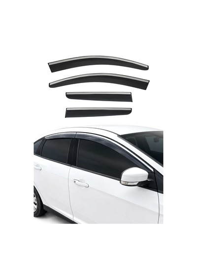 Honda City 2019+ Uyumlu Araca Özel Chrome Style Akrilik Cam Rüzgarlığı Koyu Duman 4 Parça