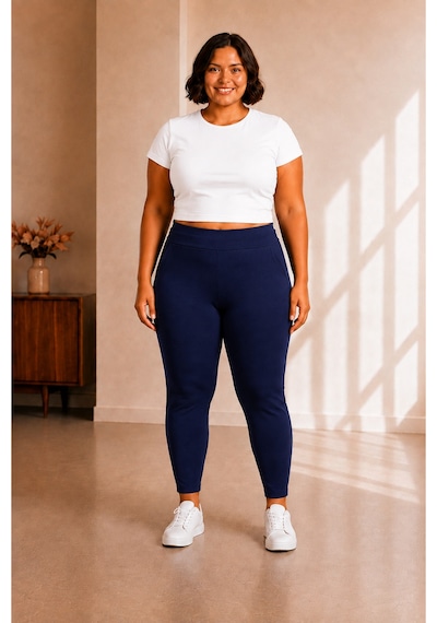 Sngl Tekstil Kadın Büyük Beden Çelik İnterlok Kumaş Toparlayıcı Tayt 3xl 4xl 5xl 6xl 7xl 8xl 9xl Lacivert