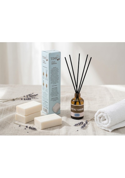 Tıme24 Beyaz Sabun Oda Kokusu 50 Ml Çubuklu Ortam Kokusu Kalıcı Ferah Ev & Ofis Kokusu Reed Diffuser Diğer