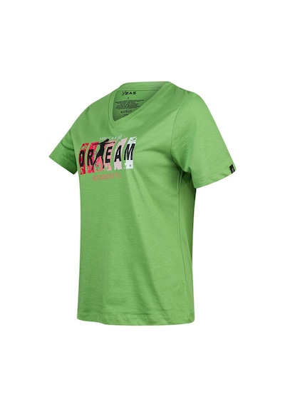 2as Alone Baskılı V Yaka Kadın T-shirt 404 Yeşil