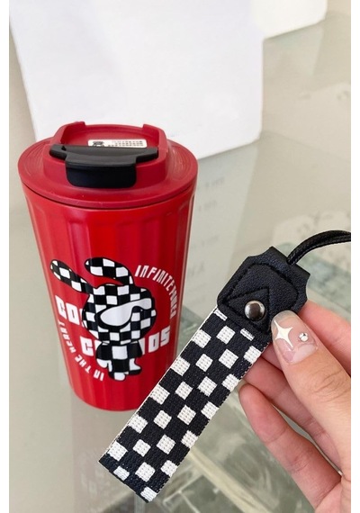 316 L Çelik Kırmızı Tavşan Figür 400 Ml Kahve El Termos Mug Cin483kr