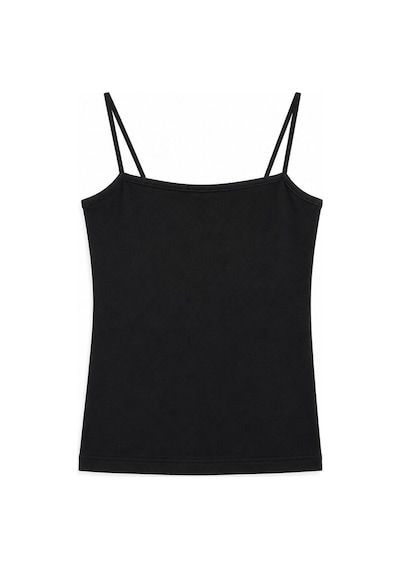 Vadon 1007 Kadın Pamuklu Slim Fit İnce Askılı Yumuşak Dokulu Basic Atlet Body Siyah