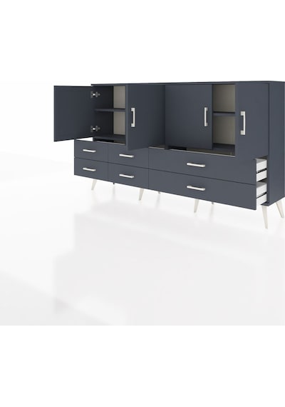 Arges Konsol 6 Raflı 6 Çekmeceli 4 Kapaklı 176x30x99 Antrasit-antrasit Antrasit - Antrasit Arges Konsol 6 Raflı 6 Çekmeceli 4 Kapaklı 176x30x99 Antrasit-antrasit Antrasit - Antrasit