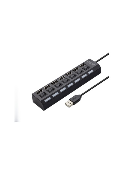 Usb Anahtarlı Hub 7 Port 480 Mbps Siyah Hdx7001