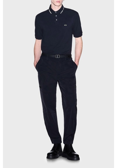 Armani Exchange % 100 Pamuk Regular Fit Düğmeli Polo Erkek Polo Xm002932 Af13026 Ub101 Lacivert