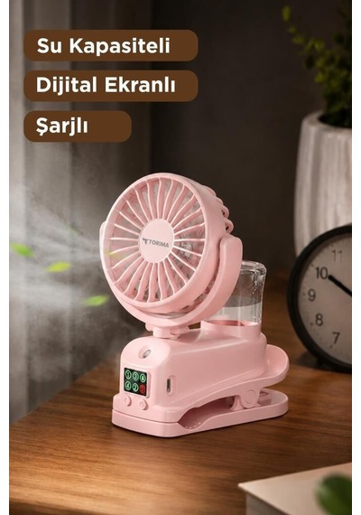 Delux Serisi Vantilatör F14 Pembe Günlük Eşya Enerji Veren Seyahat Boyu