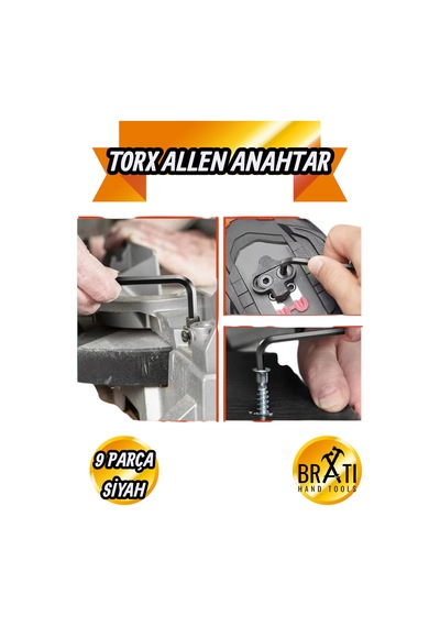 Siyah Yıldız Torx Allen 9 Parça Alyan Seti Cr-v