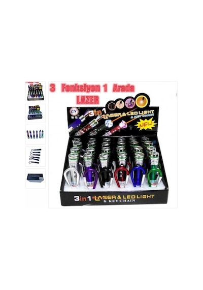 3in1 Lazer Ve Fener 3 Fonksyon Bir Ara