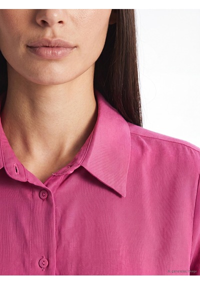 Lcw Everyday Fuşya Oversize Modal Karışımlı Kadın Gömlek Tunik