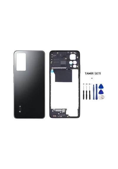 Xiaomi Redmi Note 11 Pro -4g- Full Kasa Arka Kapak Takım Siyah - Tamir Seti