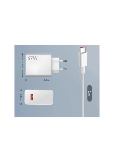 6wl Model- 67w Type-c Turbo Super Fast- Ev Şarj Aleti Duvar Şarj Cihazı