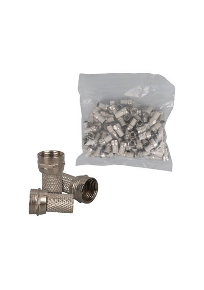 Powermaster Pm-683 F Konnektör Rg6/u4 Uydu Anten Kablo Uyumlu Çevirmeli Vidalı Tip 100 Lü Paket