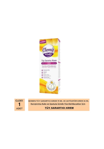 Clemy Women Tüy Sarartıcı Krem 70 Ml Ve Aktivatör Krem Yüz,kol Ve Bacaklar İçin 35 Ml