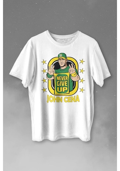 John Cena Wwe Logo Never Give Up Amerikan Güreşi Baskılı Tişört Unisex T-shirt 001 John Cena Wwe Logo Never Give Up Amerikan Güreşi Baskılı Tişört Unisex T-shirt 001