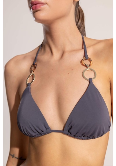 DeFacto x Ayje Boyundan Bağlamalı Tokalı Üçgen Bikini Üstü C3244AX24HSAR212
