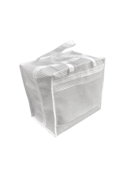 Ayakkabı Saklama Ve Taşıma Çantası Çizgili Model Shoe Tote Beyaz