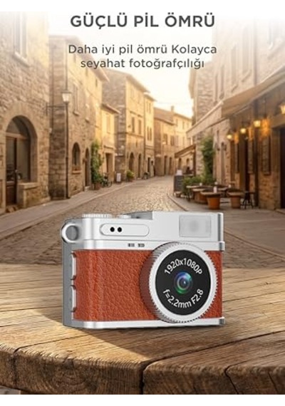 Ayrex Mini Dijital Kamera Selfie Video Vlog Kamerası Mini Anahtarlık 1080p Cmr35 Kahverengi Diğer