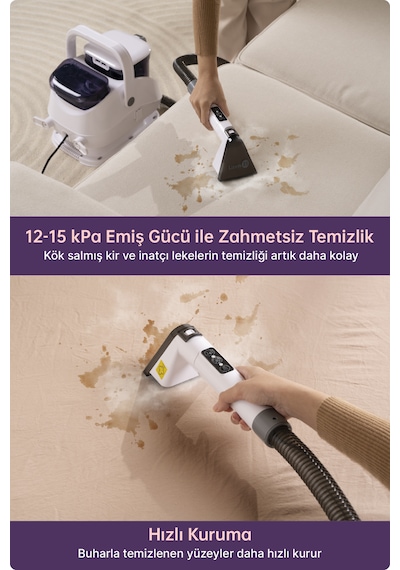Livenzi Jjb-747-a Buharlı Koltuk Halı Yıkama Ve Leke Çıkartma Makinesi-beyaz