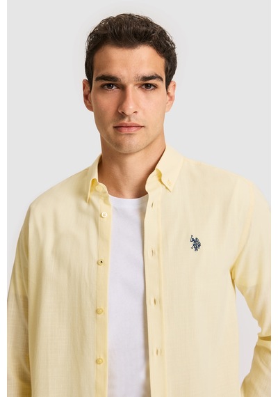 U.s. Polo Assn. Erkek Açık Sarı Gömlek Basic 50324660-vr004 Acık Sarı