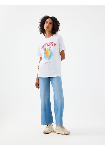 LOFT Regular Fit Kadın Tshirt K.kol Lf2039012 Q1.v1 Beyaz