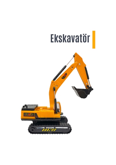 İnşaat Araçları Kazıcı Oyuncak Kepçe İş Makinesi Ekskavatör Sürtmeli İş Makinası