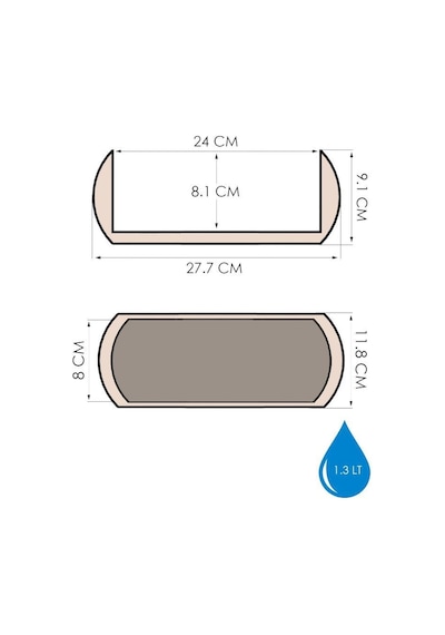 Omnipazar Krs-372 Dekoratif Plastik Mercan Uzun Saksı 1.3 Litre No 2 29146331