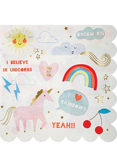 Meri Meri - I Believe In Unicorns Large Napkins - Unicorn Peçete - L