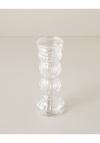 Tulia Cam Vazo-şamdan 9x23 Cm Şeffaf