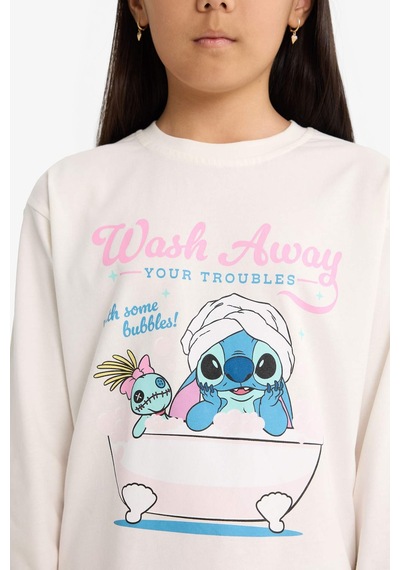 Defacto Kız Çocuk Disney Lilo & Stitch Pijama Takımı Uzun Kollu Üst Uzun Alt F7356a825auer105 Ekru Defacto Kız Çocuk Disney Lilo & Stitch Pijama Takımı Uzun Kollu Üst Uzun Alt F7356a825auer105 Ekru