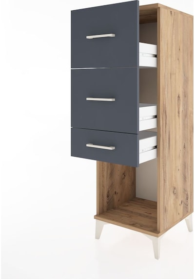 Hyperion Dolap 3 Çekmeceli 44x44x134 Çam-antrasit Çam